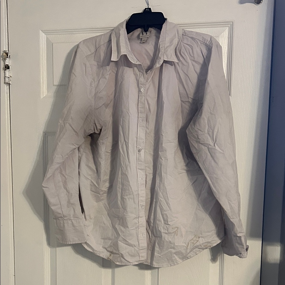 Worthington Light Gray Men's Button Down Shirt